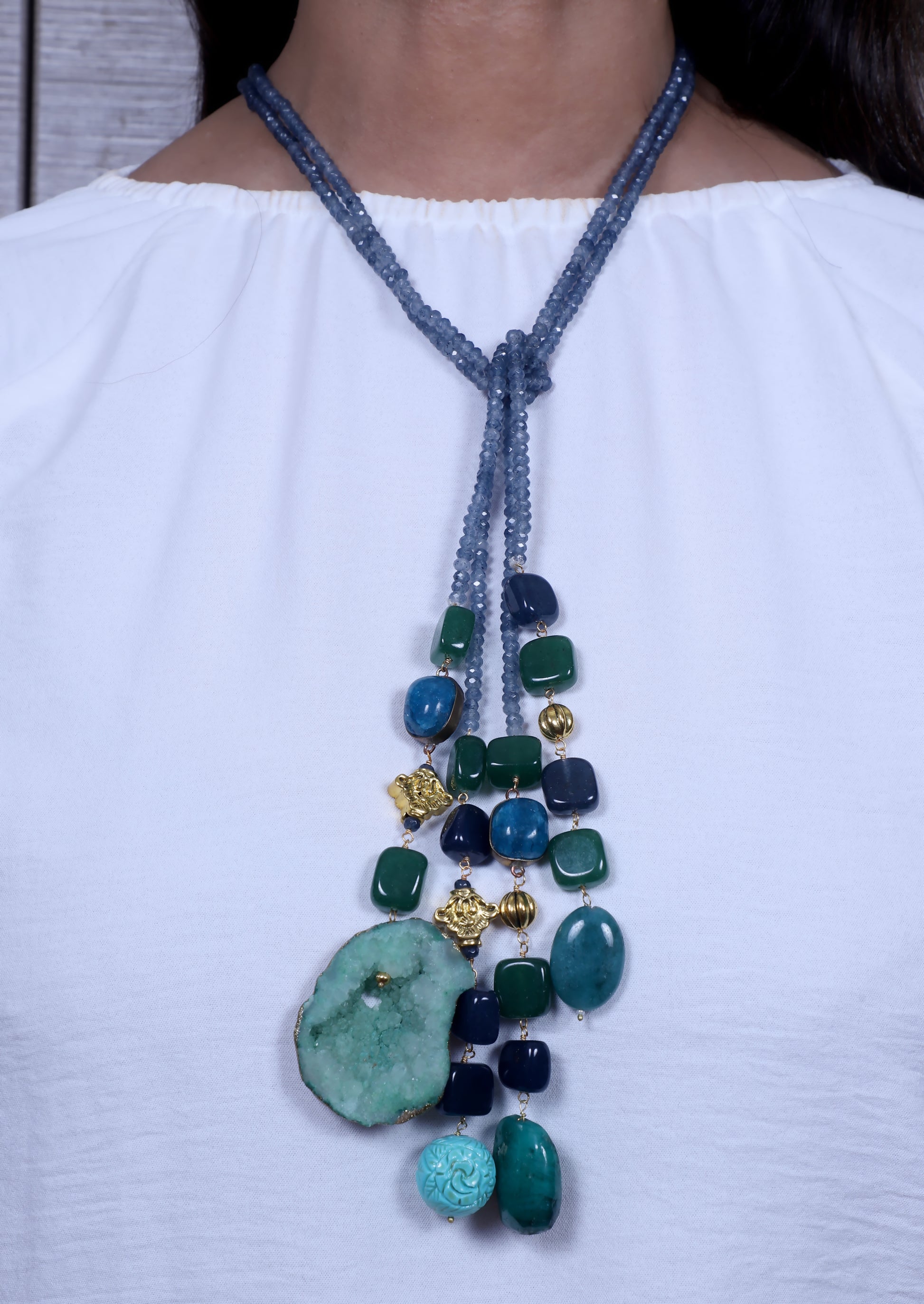 Blue, Green and Turquoise Lariat