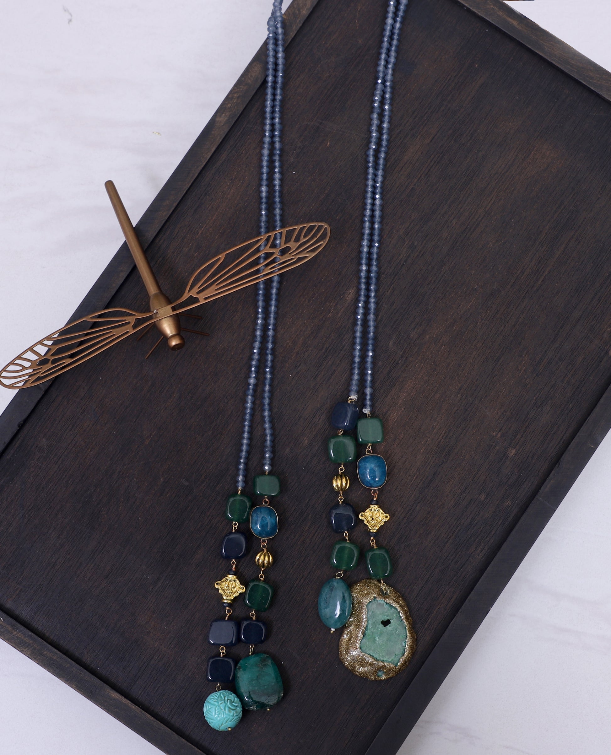 Blue, Green and Turquoise Lariat