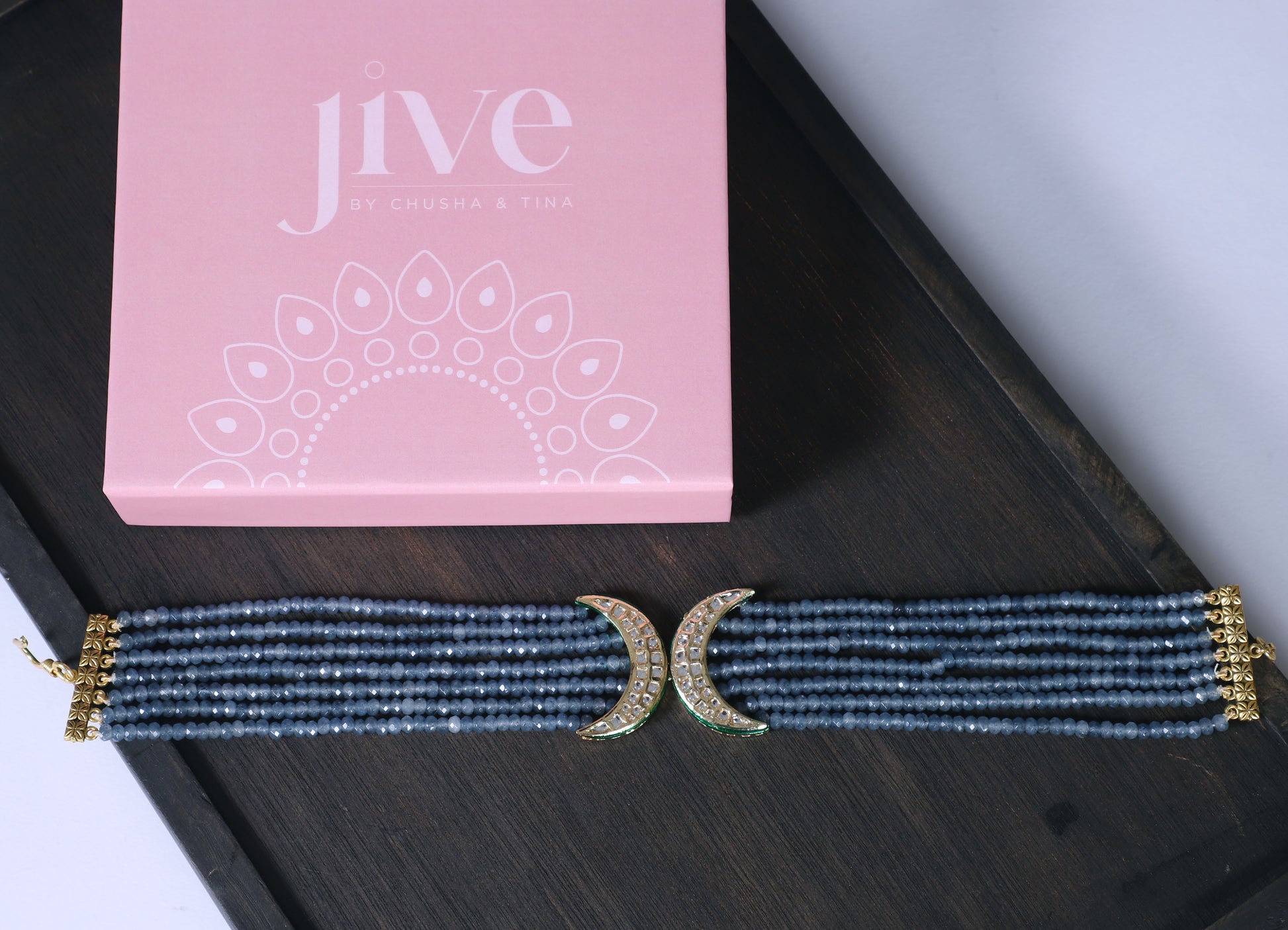 Blue/Red Chand Choker