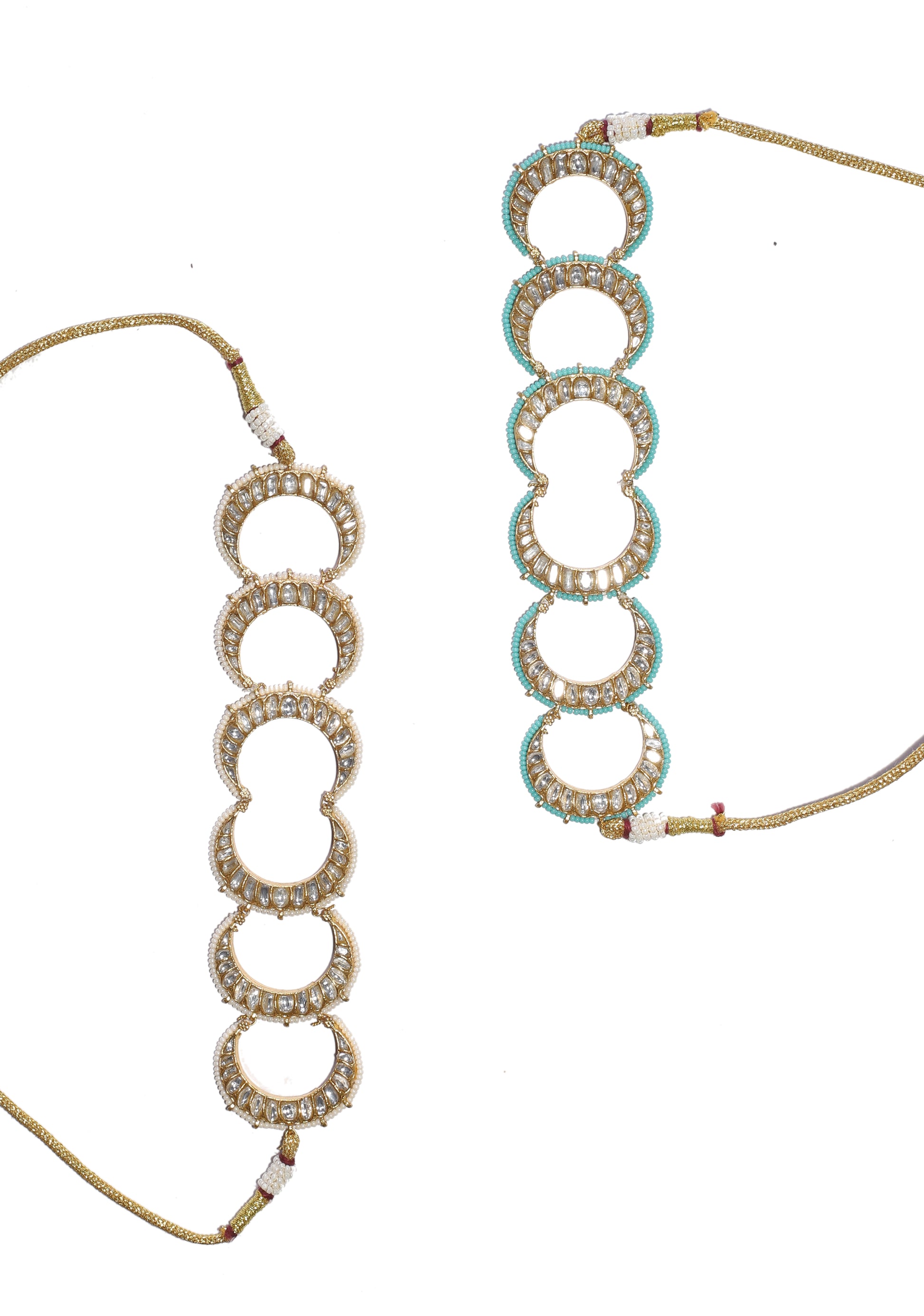 White/Turquoise Chand Polki Choker