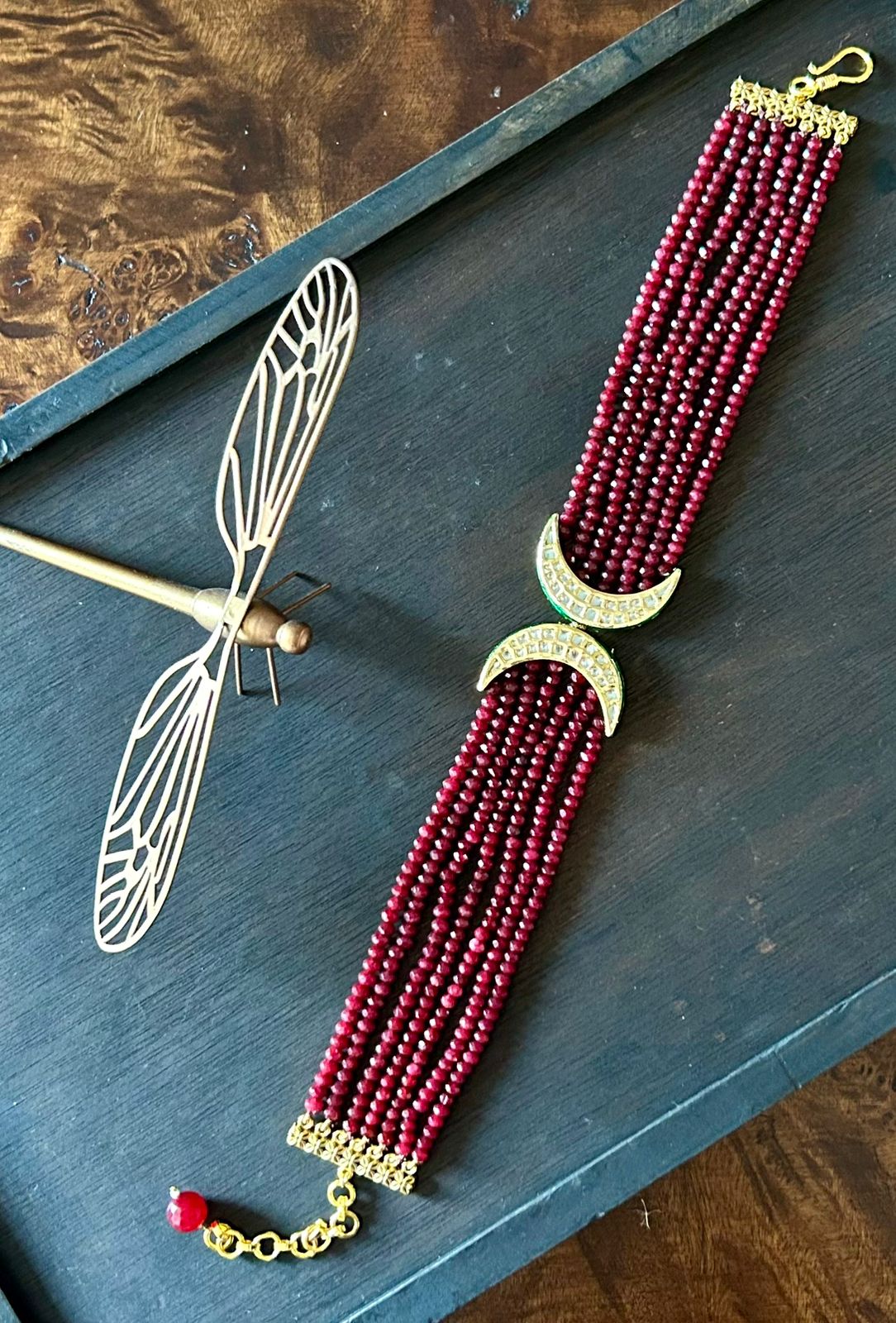 Blue/Red Chand Choker