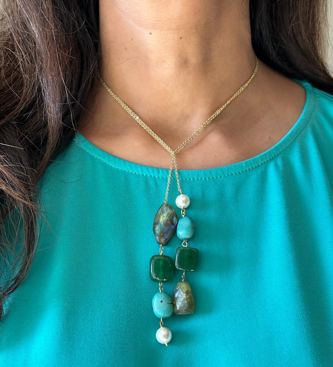 Chained Melody Turquoise Lariat