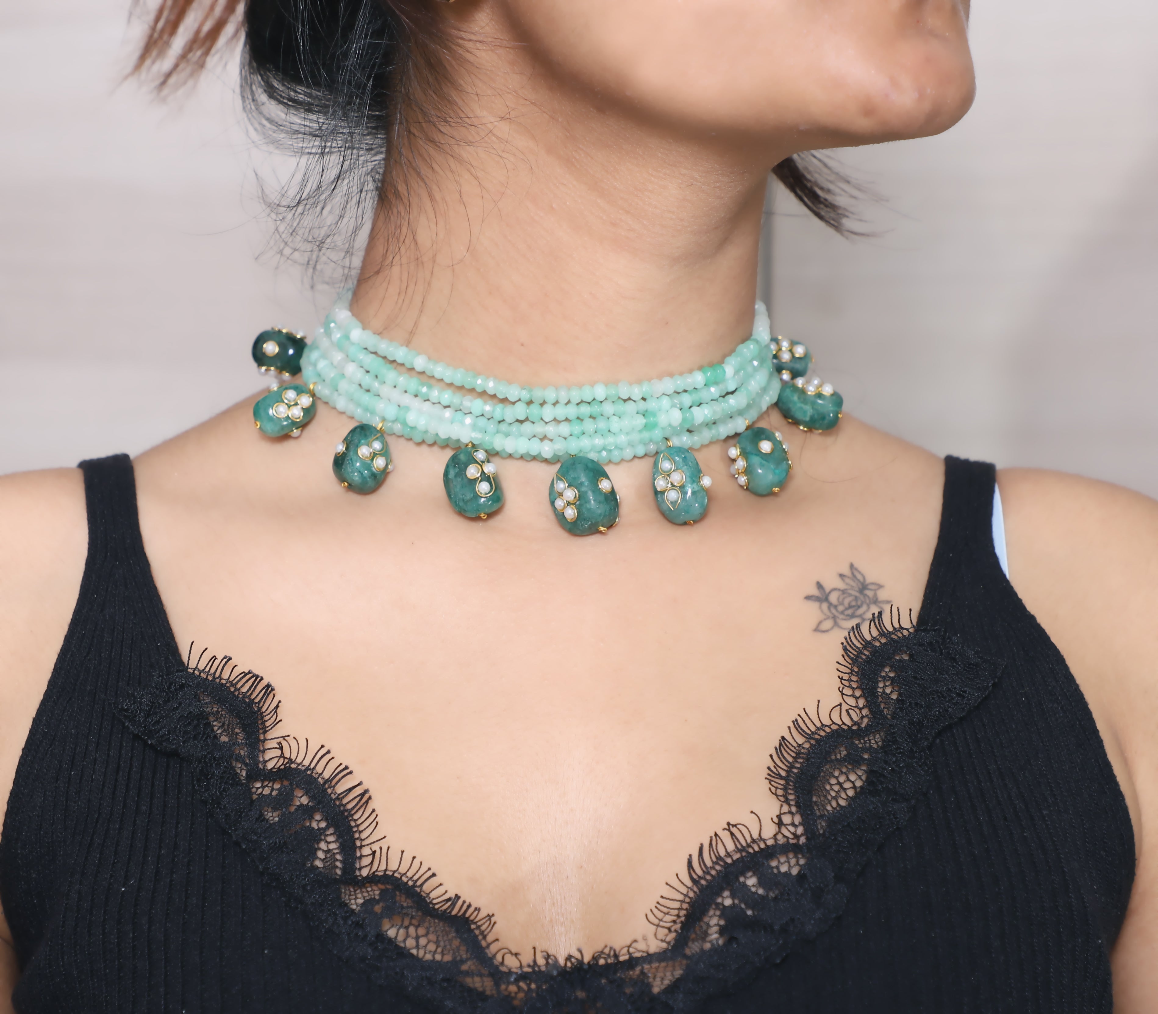 Mint Green Inlay Choker
