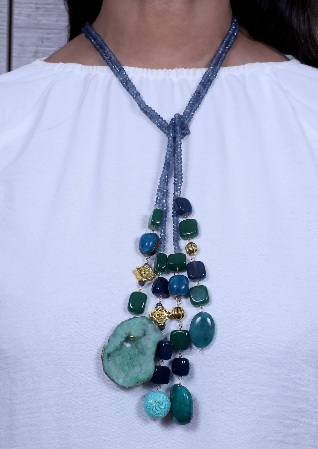 Blue, Green and Turquoise Lariat