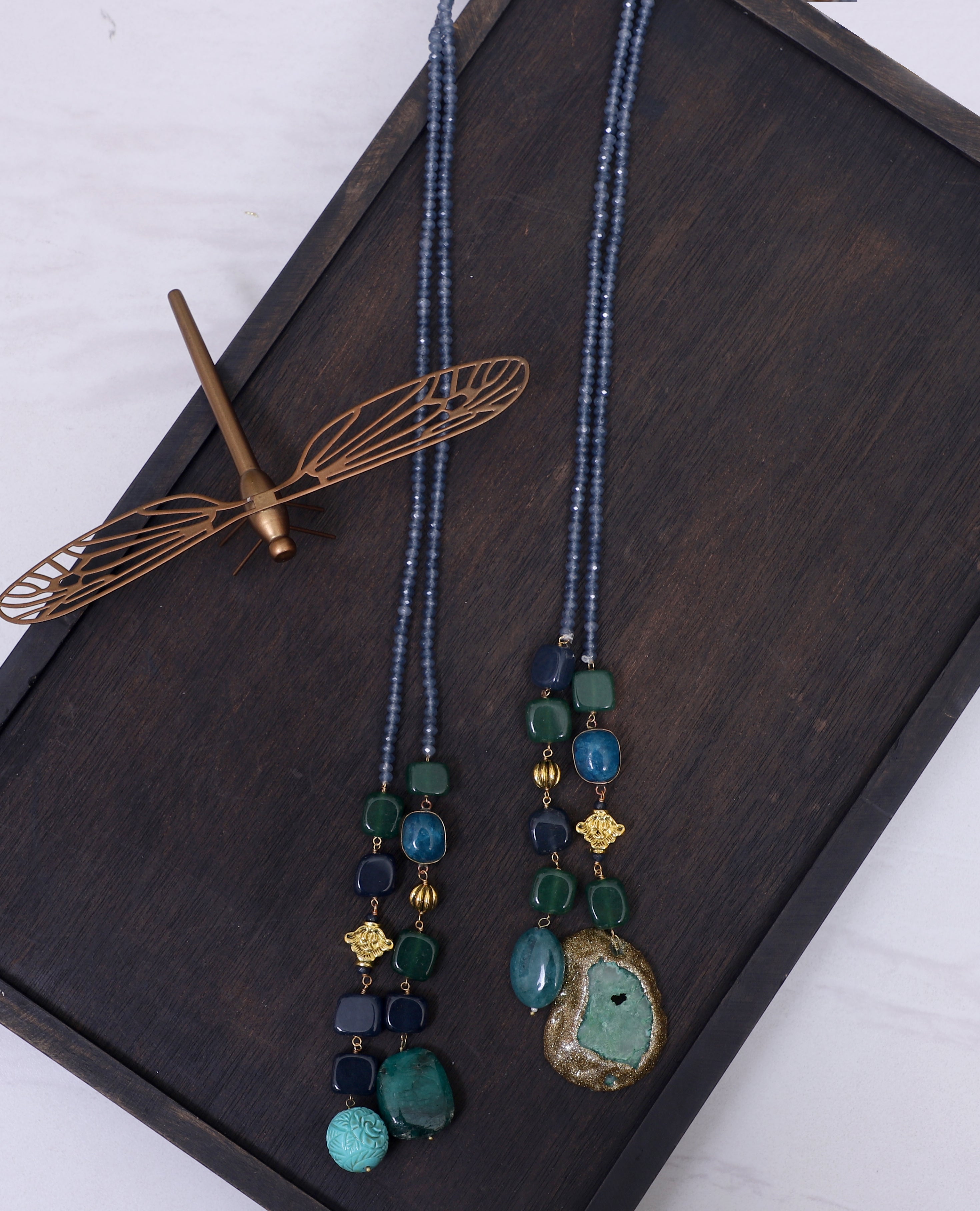 Blue, Green and Turquoise Lariat