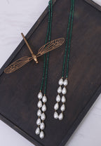 Dark Green Double Line Lariat