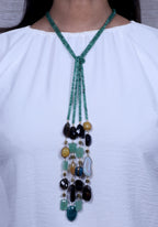 Fern Green and Black Double Line Lariat