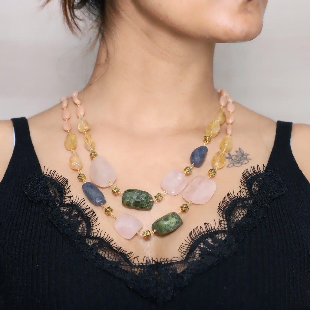 Double Line Multicolour Necklace