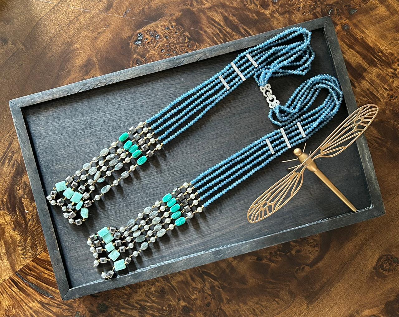 Blue Five Line Lariat