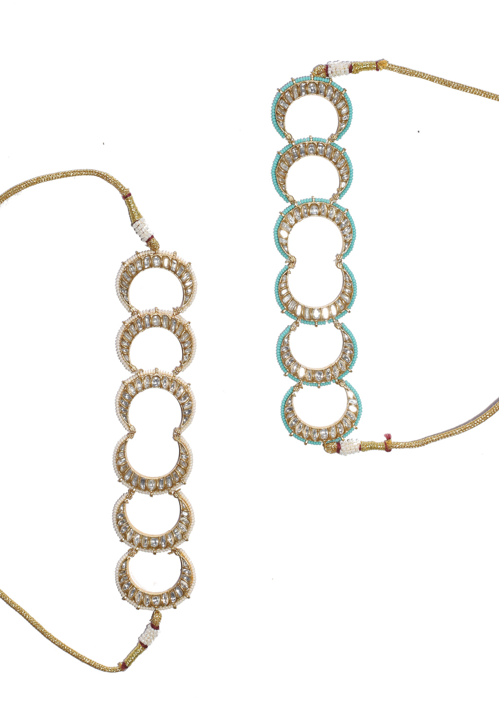White/Turquoise Chand Polki Choker