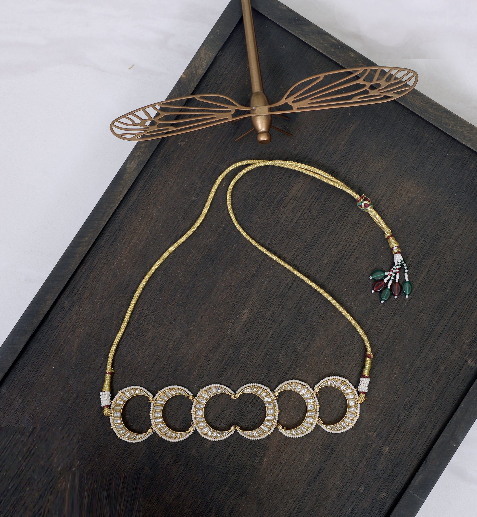 White/Turquoise Chand Polki Choker