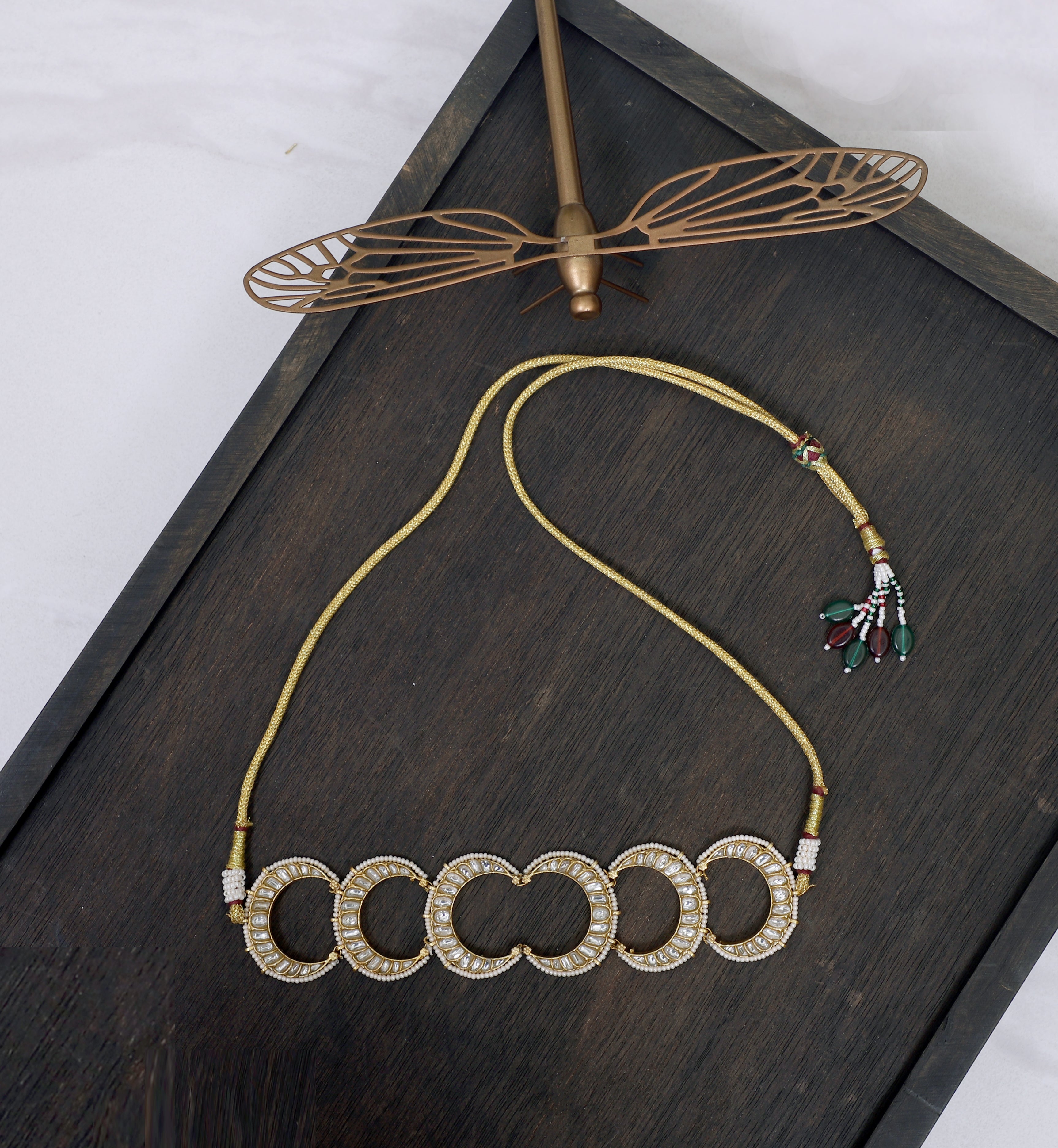 White/Turquoise Chand Polki Choker