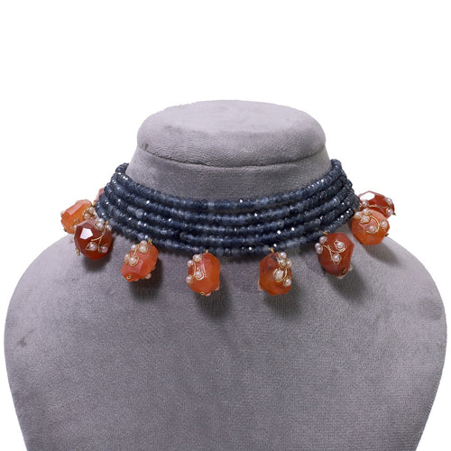 Amber and Blue Choker