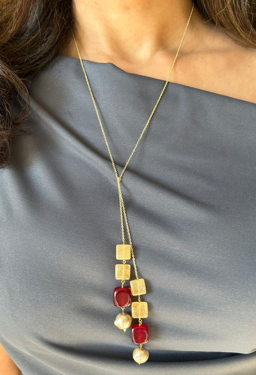 Chained Melody Red and Yellow Lariat