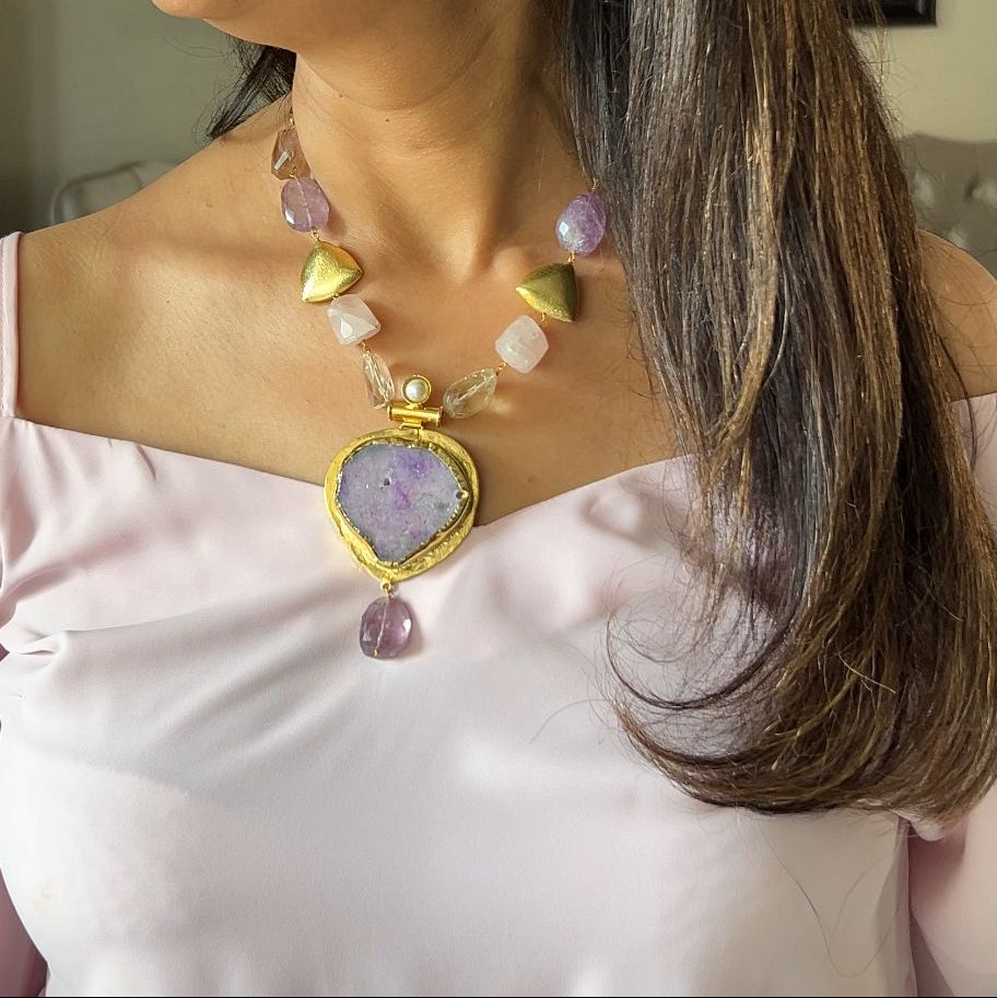 Rose Quartz and Amethyst Necklace