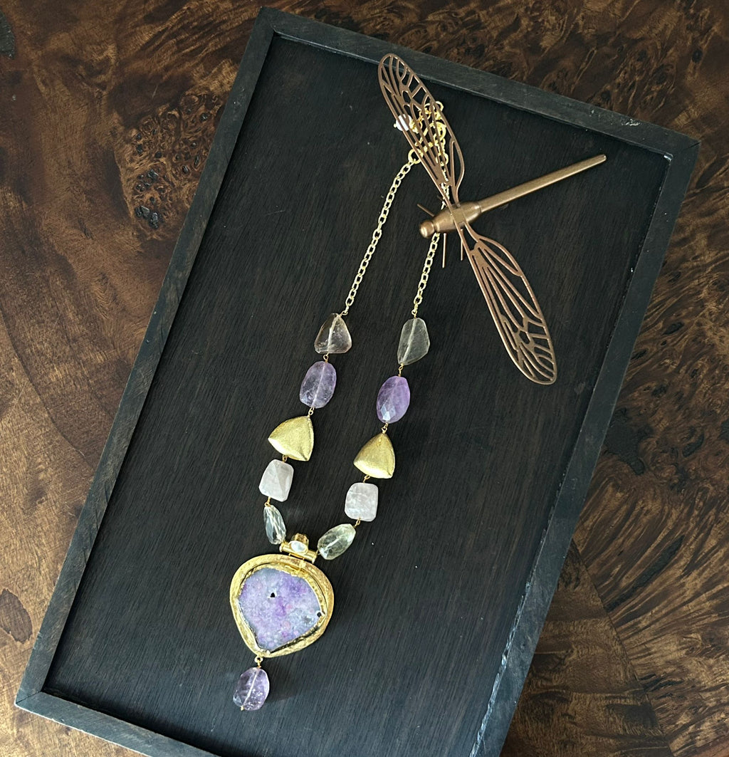 Amethyst and Rose Quartz Necklace