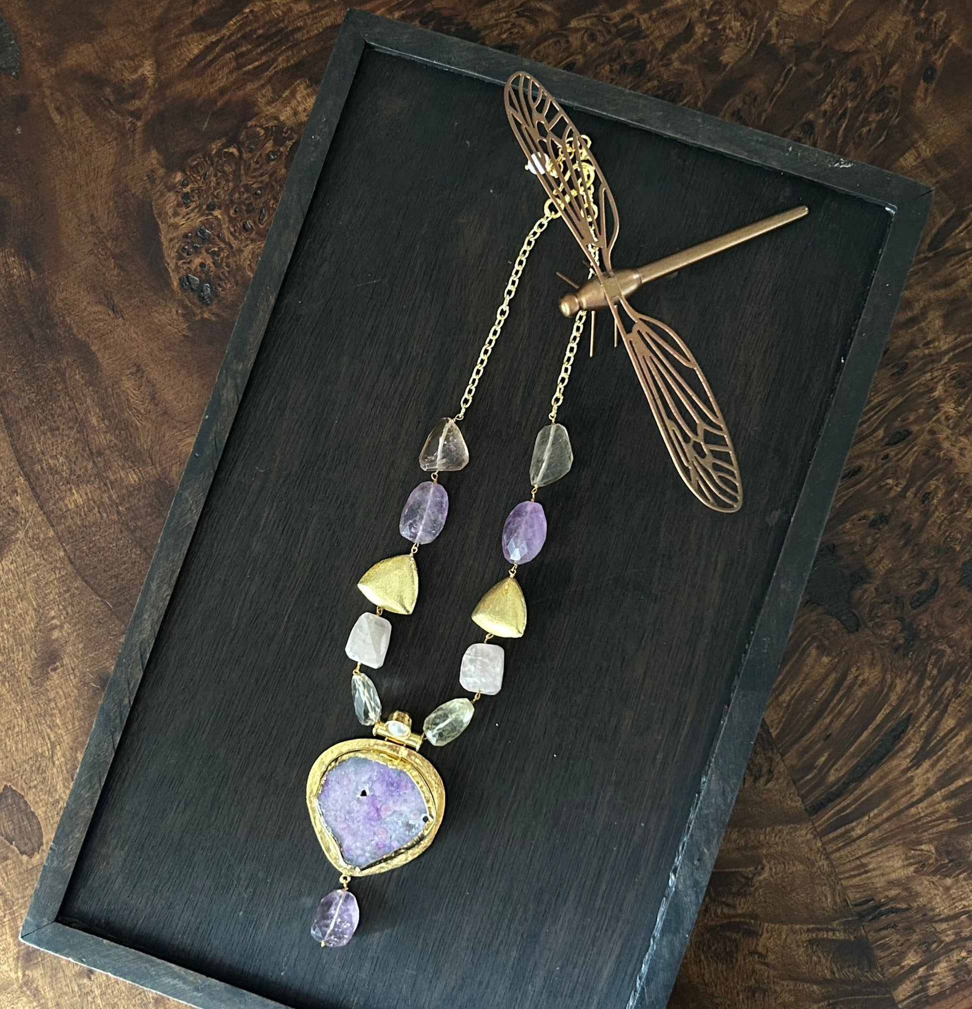 Amethyst and Rose Quartz Necklace