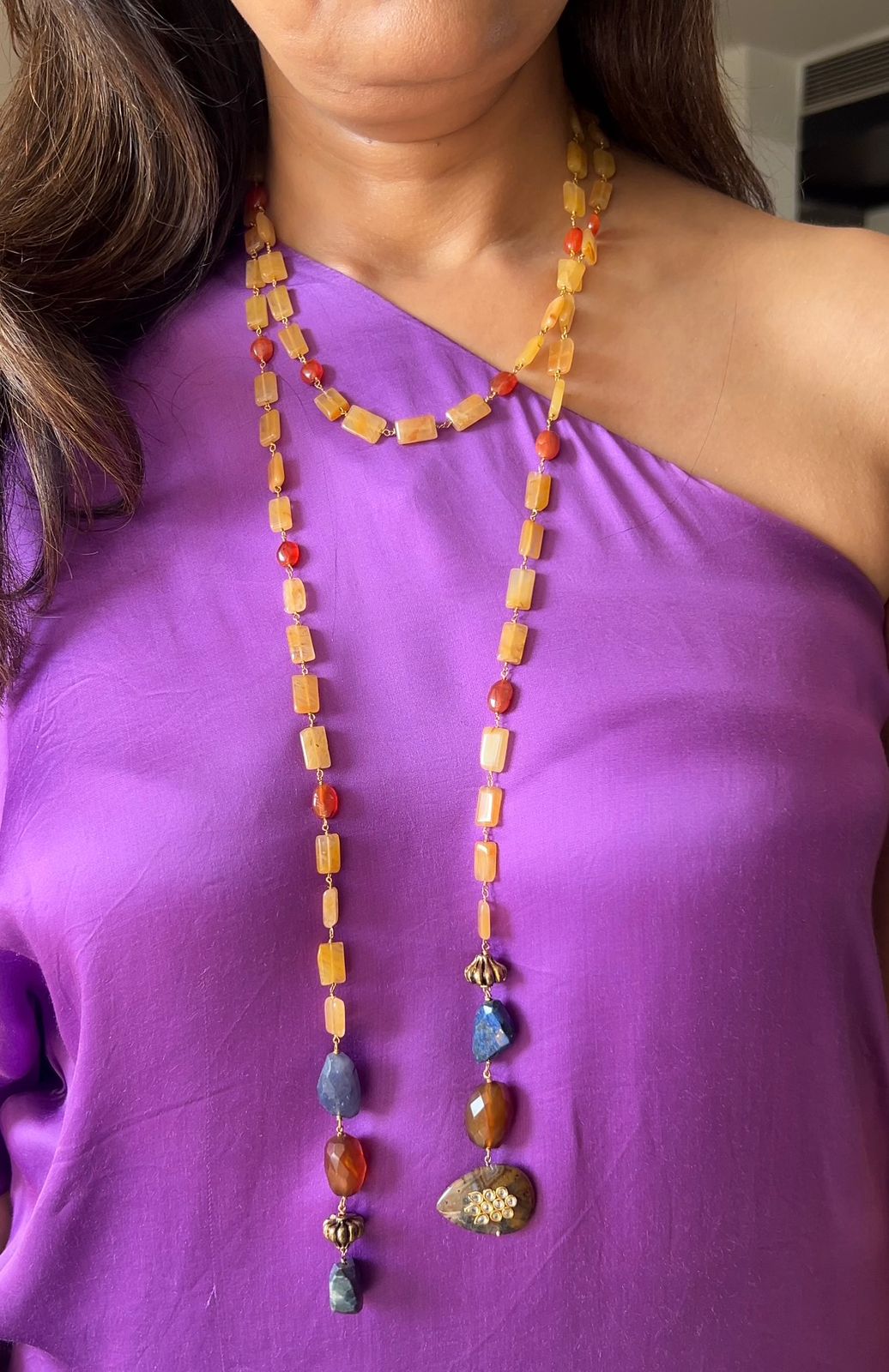 Carnelian & Lapis Lariat