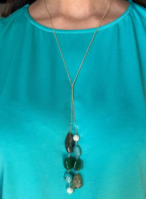 Chained Melody Turquoise Lariat