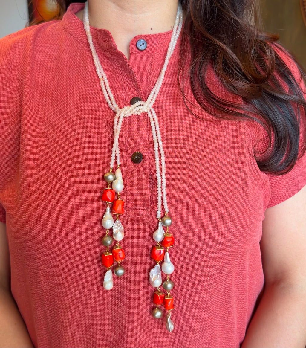 Coral Drift Lariat