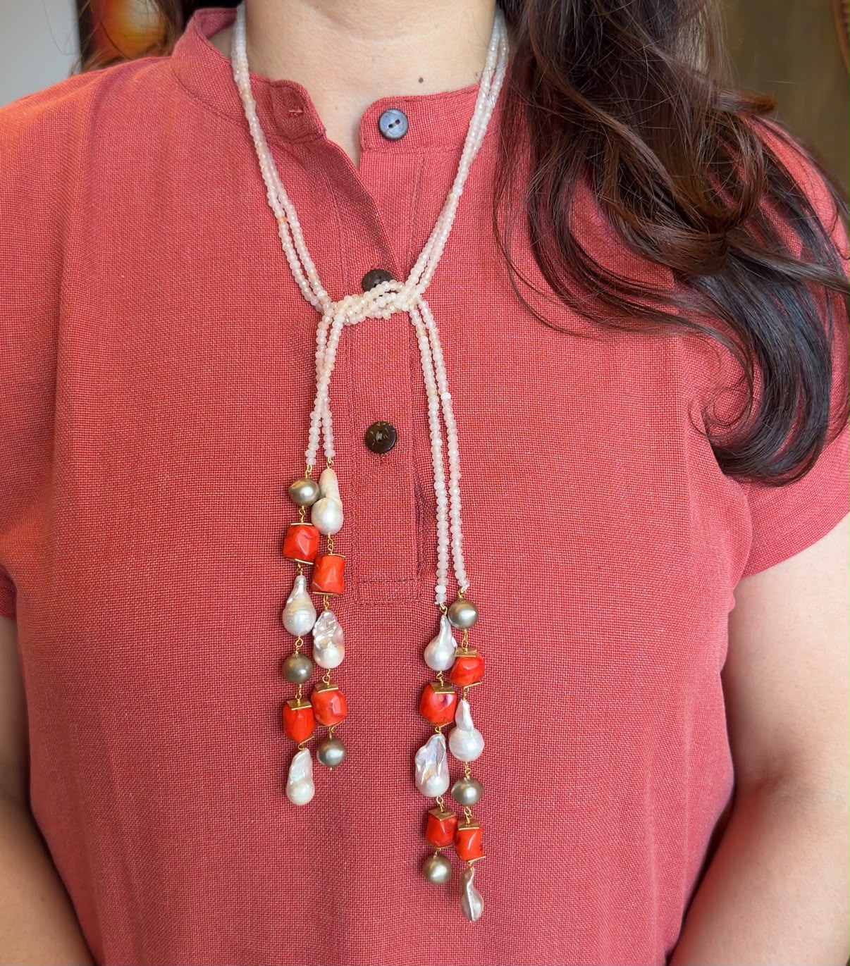 Coral Drift Lariat