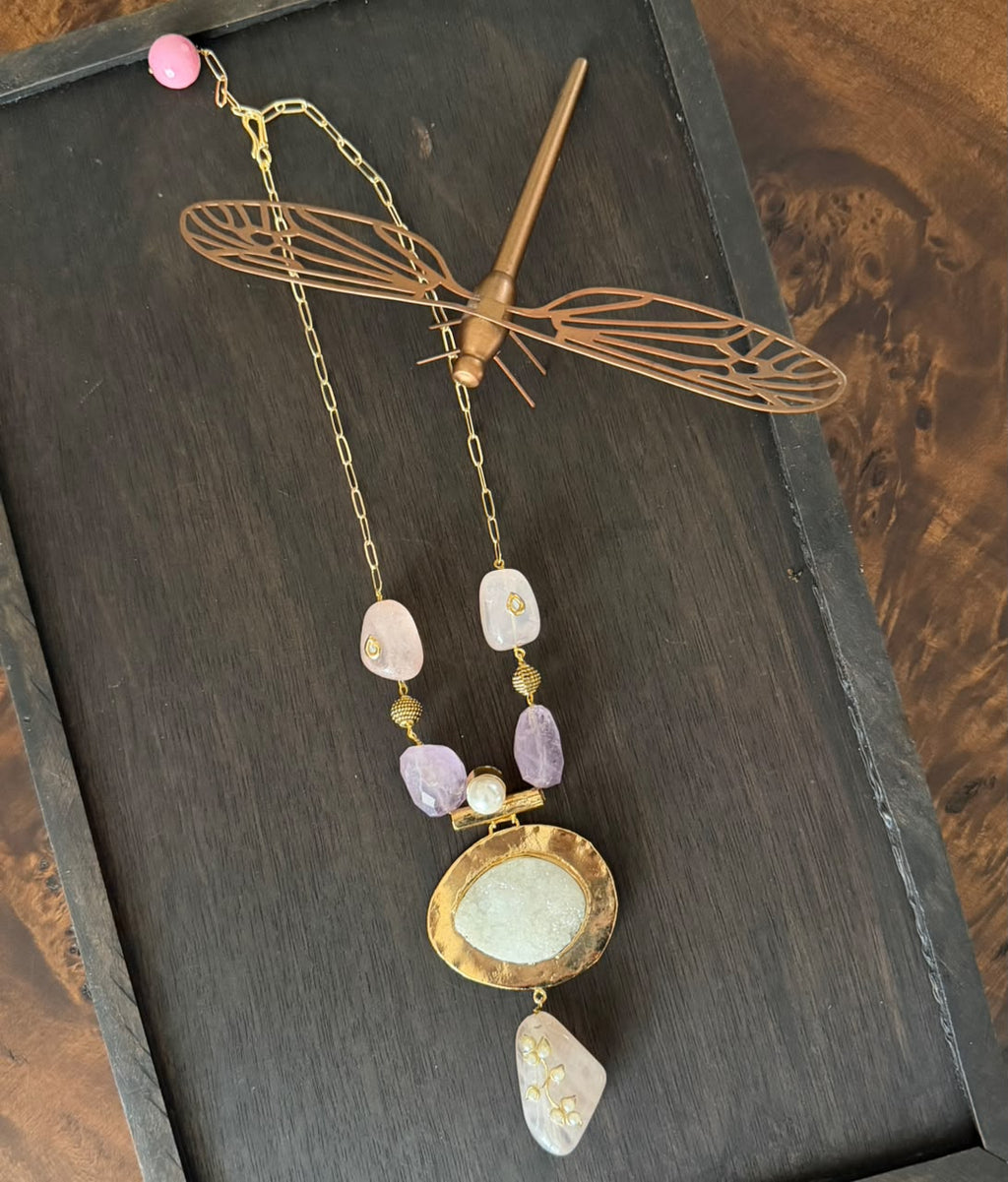 Druzy Noor Multilayer Necklace