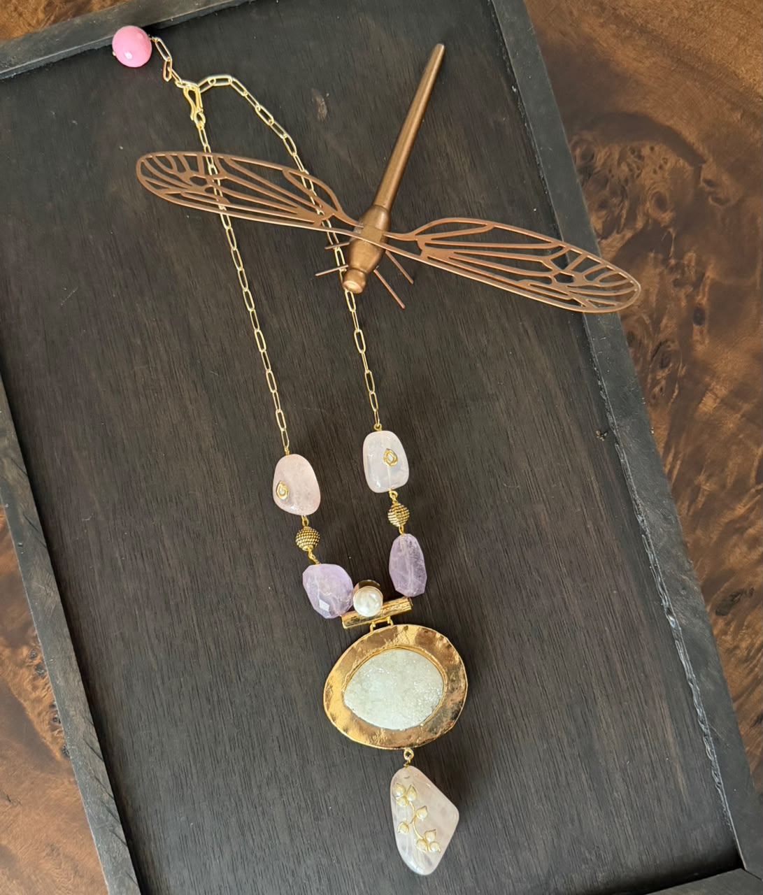 Druzy Noor Multilayer Necklace