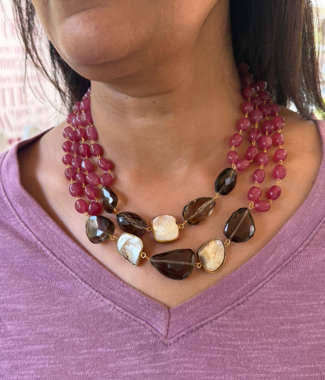 Mulberry Mist Multilayer Necklace