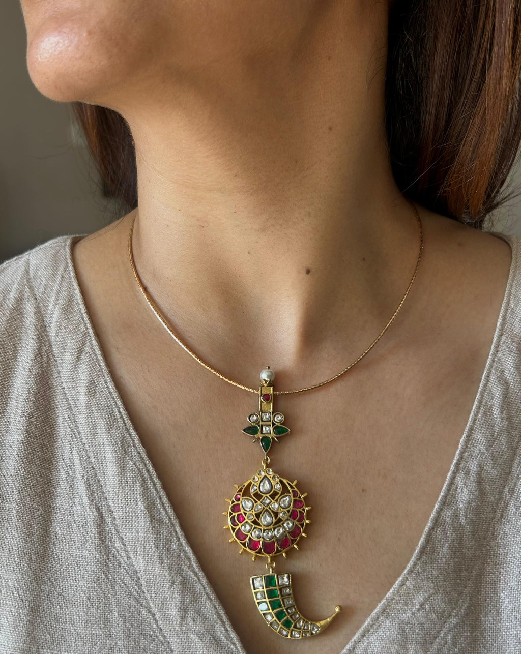 Royal Red and Green Hasli