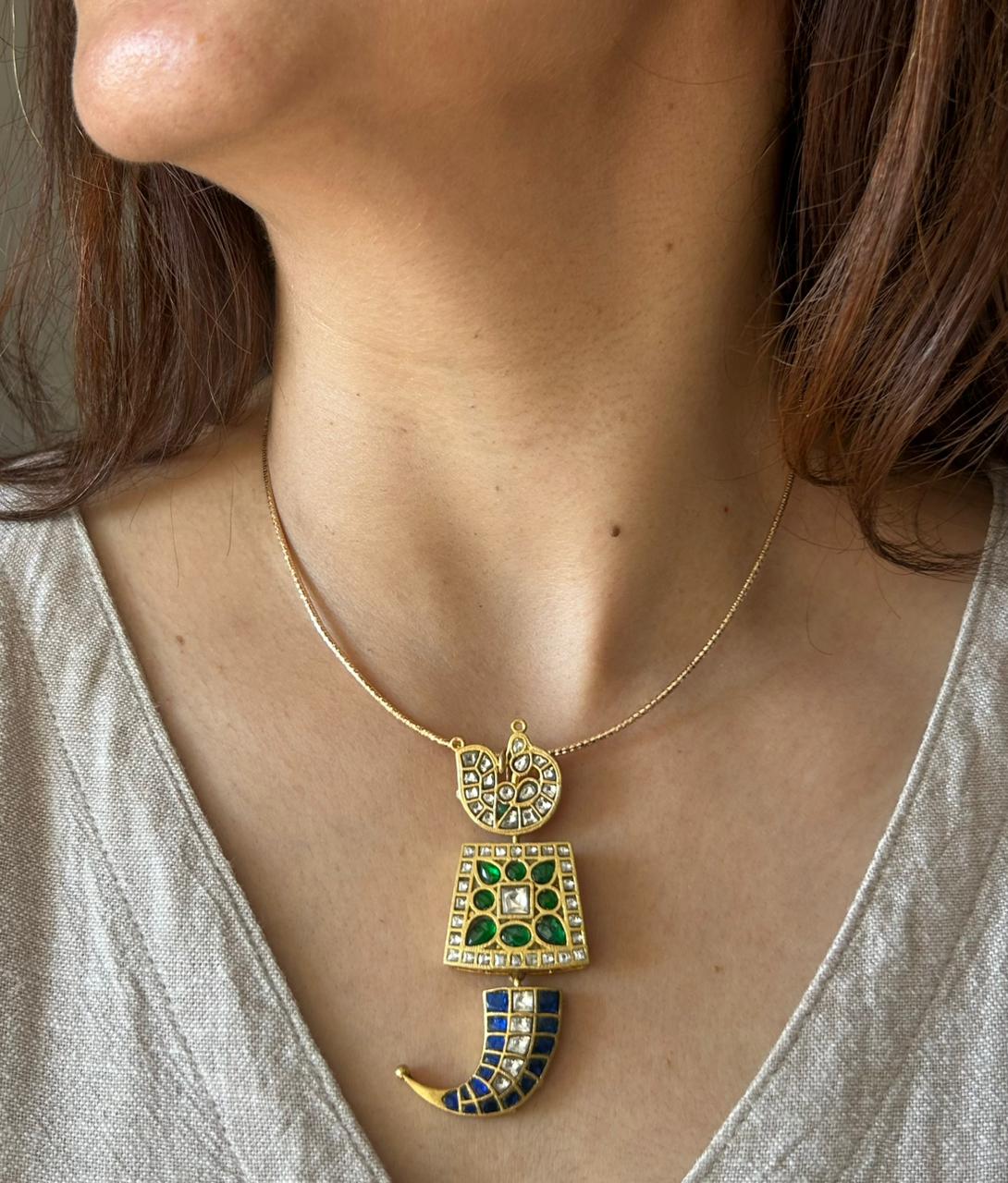 Royal Blue and Green Hasli