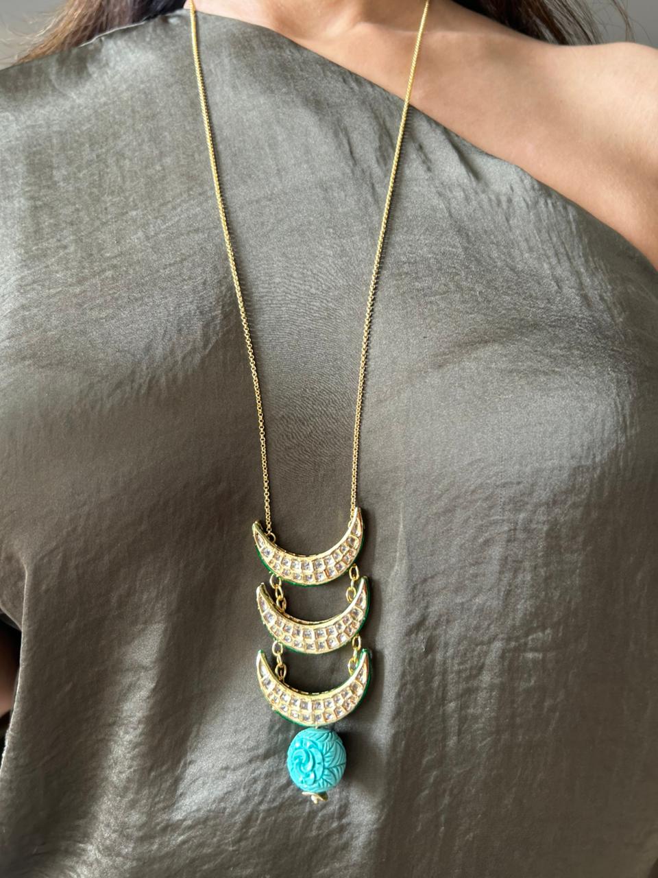 Crescent Glow with Turquoise Drop