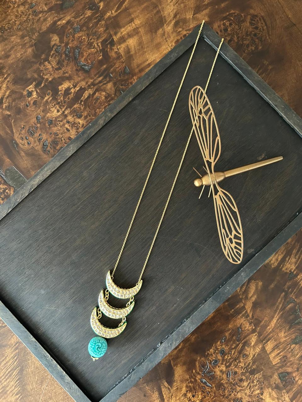 Crescent Glow with Turquoise Drop